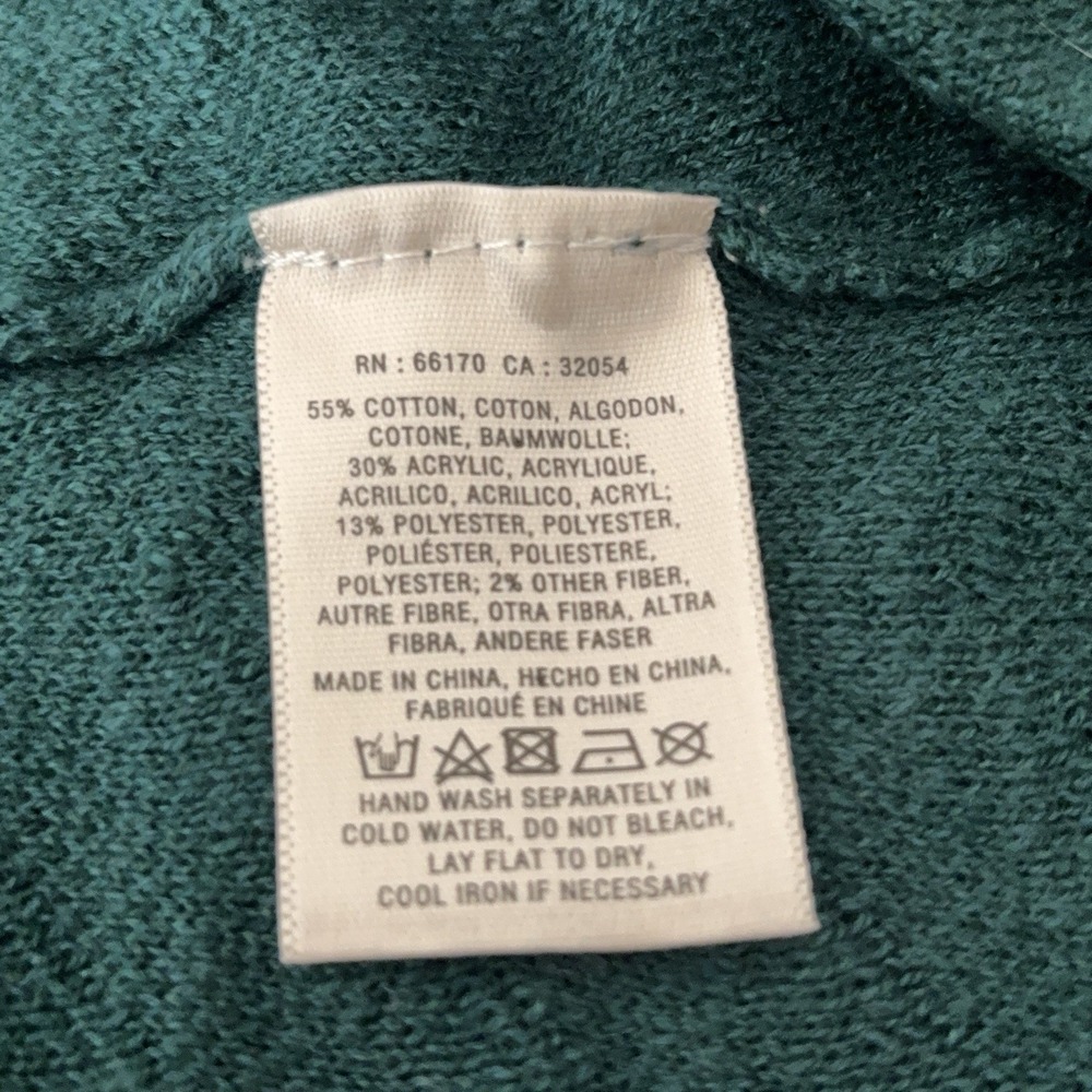 Anthropologie Moth Vergennes Chevron Texture Cardigan Womens Size Large Green - Picture 8 of 8